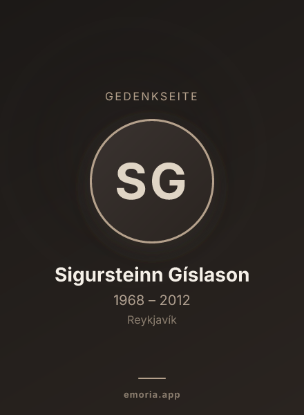 Gedenkportrait von Sigursteinn Gíslason
