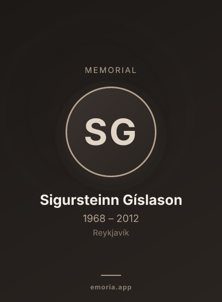 Memorial portrait of Sigursteinn Gíslason