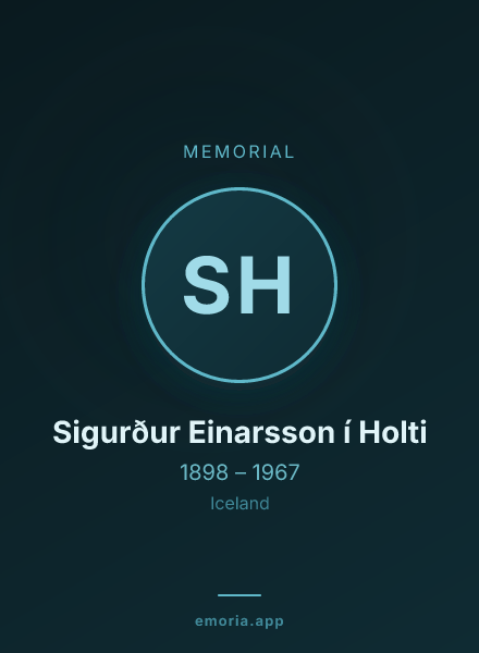 Memorial portrait of Sigurður Einarsson í Holti