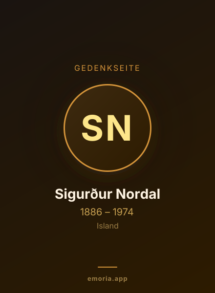 Gedenkportrait von Sigurður Nordal