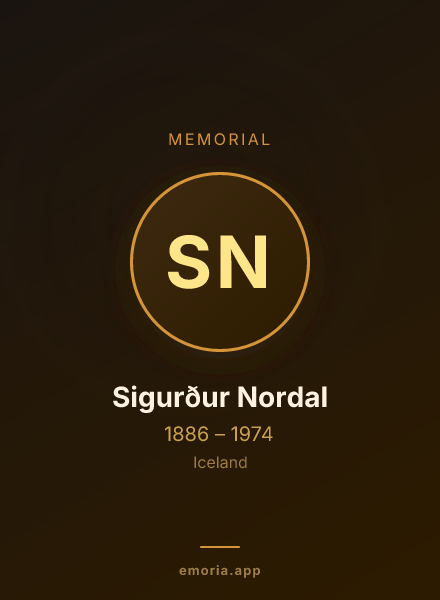 Memorial portrait of Sigurður Nordal
