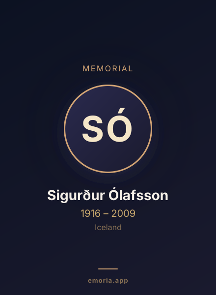 Memorial portrait of Sigurður Ólafsson