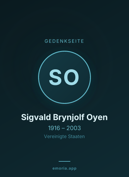 Gedenkportrait von Sigvald Brynjolf Oyen
