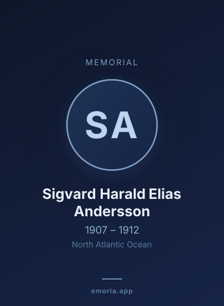 Memorial portrait of Sigvard Harald Elias Andersson