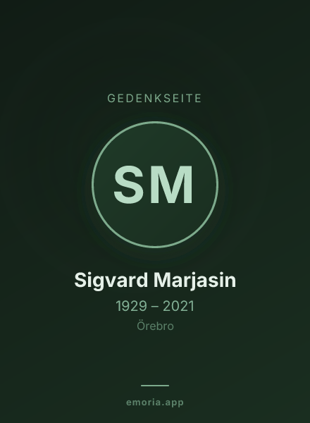 Gedenkportrait von Sigvard Marjasin