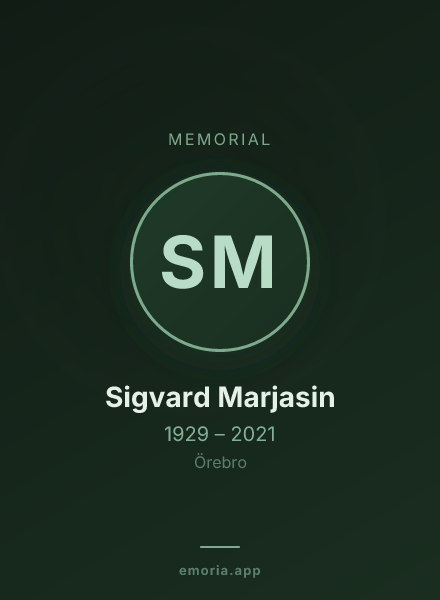 Memorial portrait of Sigvard Marjasin