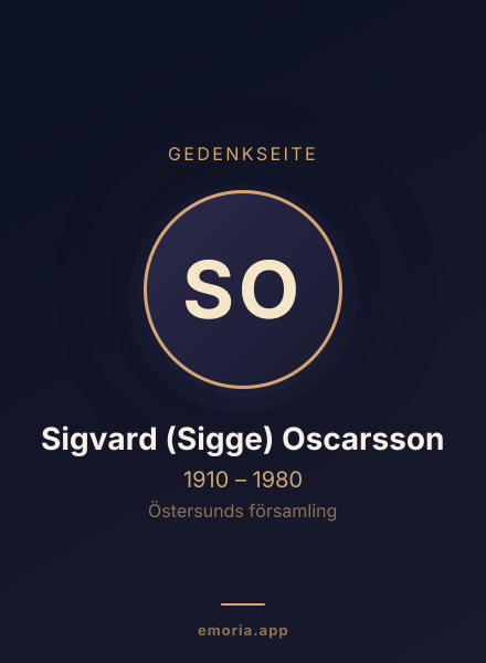 Gedenkportrait von Sigvard (Sigge) Oscarsson