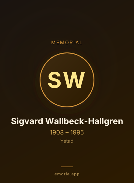 Memorial portrait of Sigvard Wallbeck-Hallgren