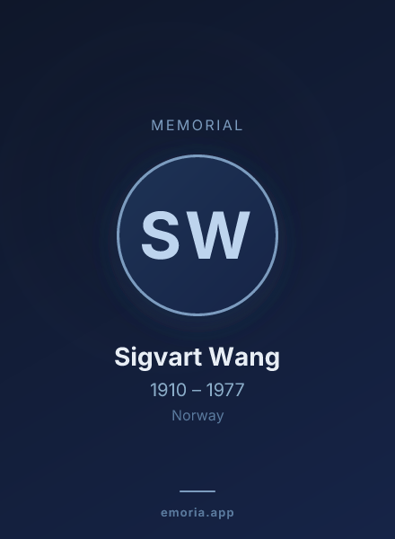 Memorial portrait of Sigvart Wang