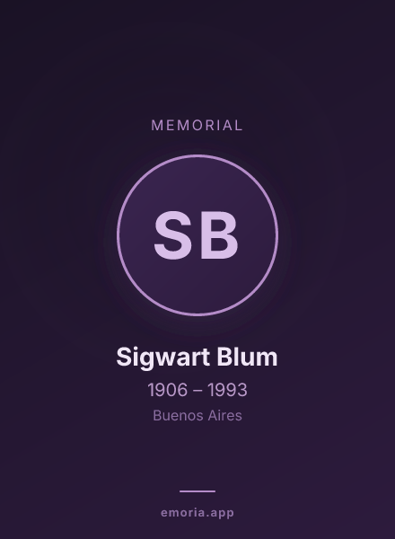 Memorial portrait of Sigwart Blum