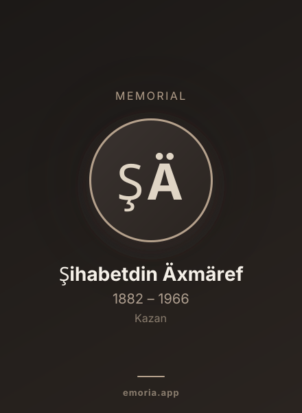 Memorial portrait of Şihabetdin Äxmäref