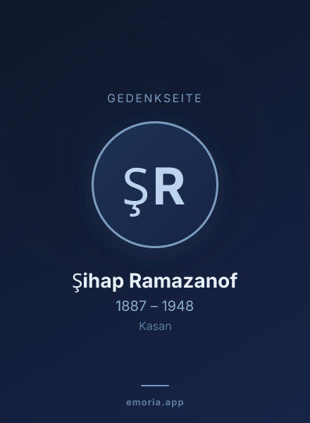 Gedenkportrait von Şihap Ramazanof
