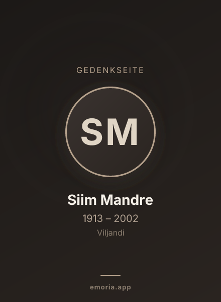Gedenkportrait von Siim Mandre