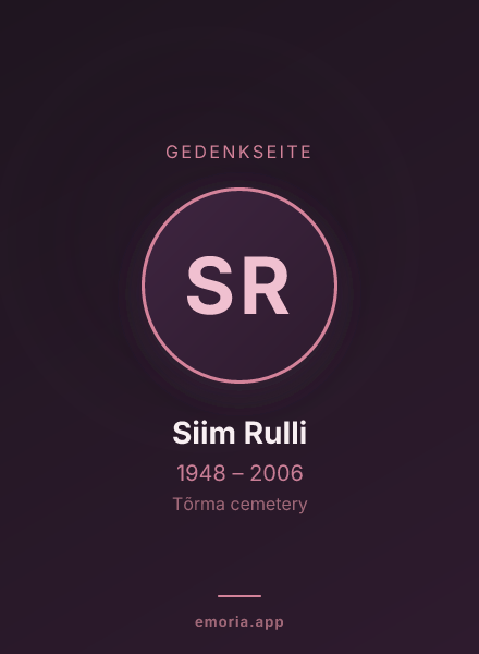 Gedenkportrait von Siim Rulli