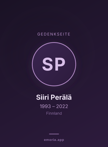 Gedenkportrait von Siiri Perälä