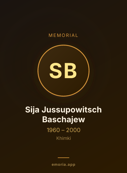 Memorial portrait of Sija Jussupowitsch Baschajew