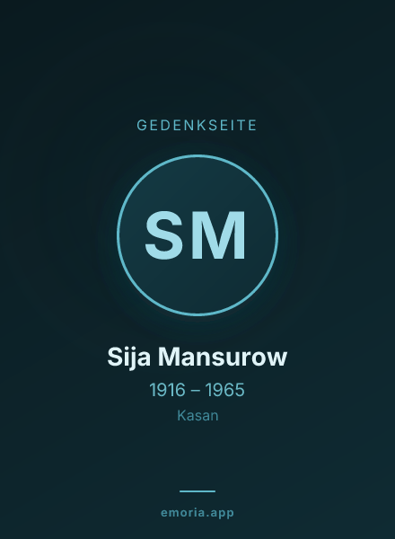 Gedenkportrait von Sija Mansurow