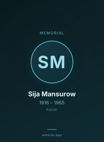 Memorial portrait of Sija Mansurow