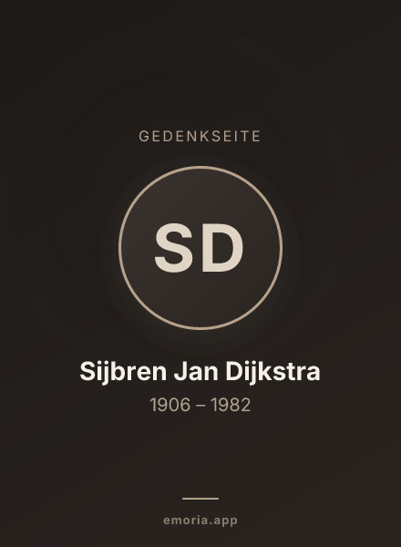 Gedenkportrait von Sijbren Jan Dijkstra