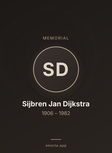 Memorial portrait of Sijbren Jan Dijkstra
