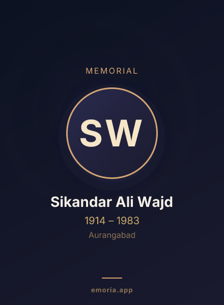 Memorial portrait of Sikandar Ali Wajd
