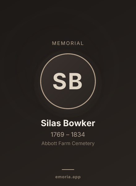 Memorial portrait of Silas Bowker
