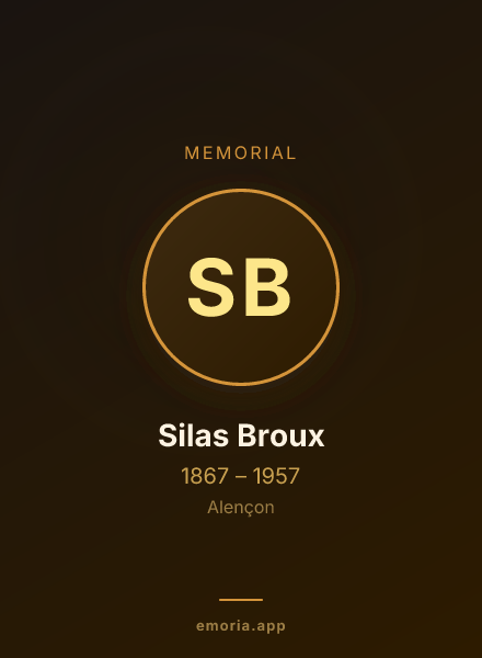 Memorial portrait of Silas Broux