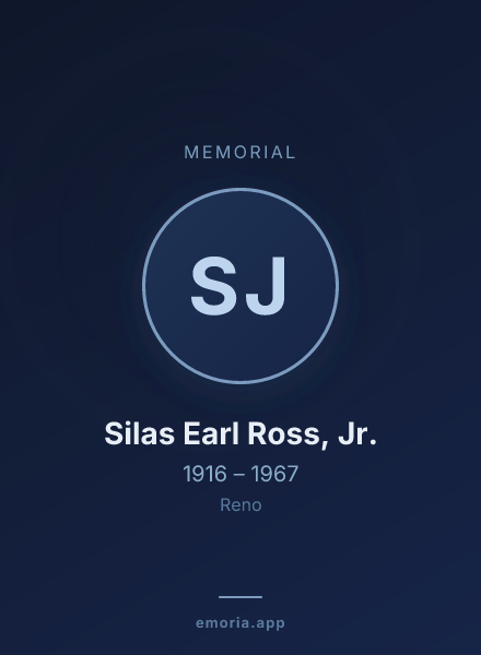 Memorial portrait of Silas Earl Ross, Jr.