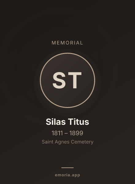 Memorial portrait of Silas Titus