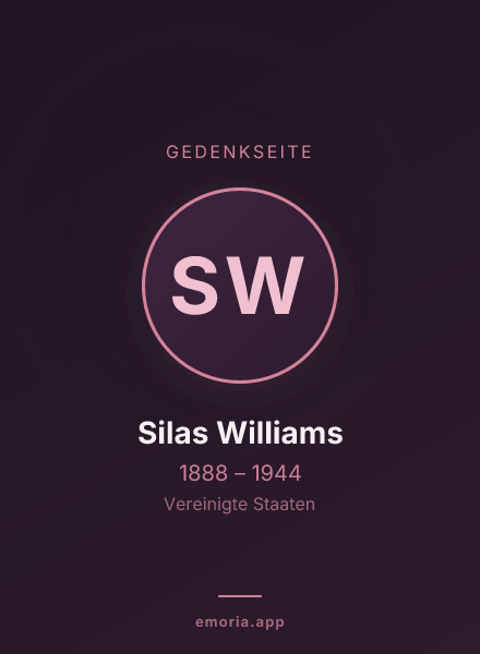 Gedenkportrait von Silas Williams