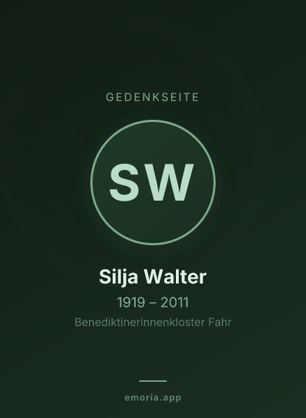 Gedenkportrait von Silja Walter