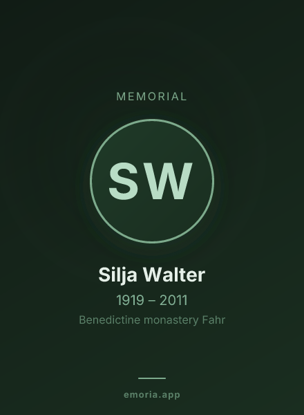 Memorial portrait of Silja Walter