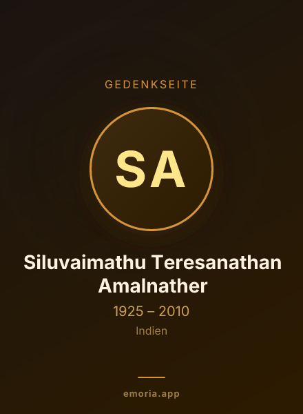 Gedenkportrait von Siluvaimathu Teresanathan Amalnather