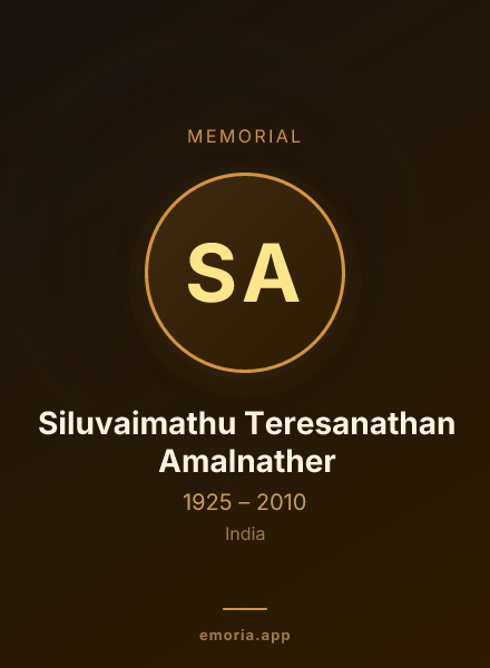 Memorial portrait of Siluvaimathu Teresanathan Amalnather