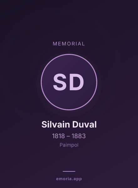 Memorial portrait of Silvain Duval