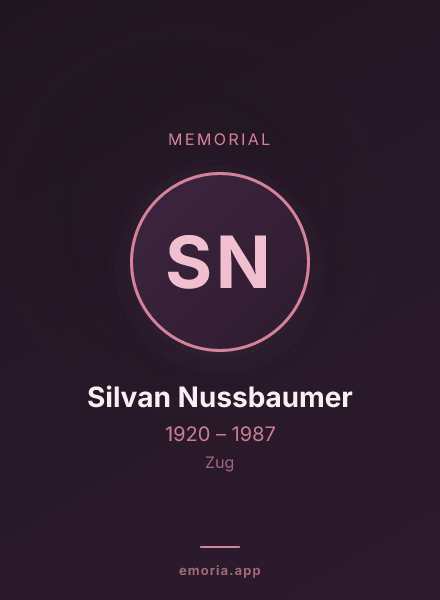 Memorial portrait of Silvan Nussbaumer