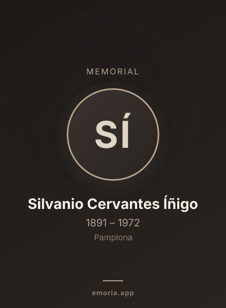 Memorial portrait of Silvanio Cervantes Íñigo