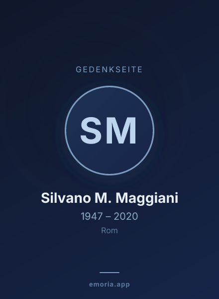 Gedenkportrait von Silvano M. Maggiani