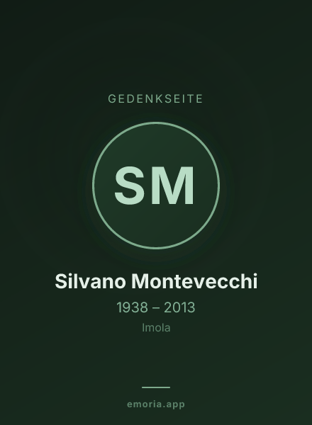 Gedenkportrait von Silvano Montevecchi