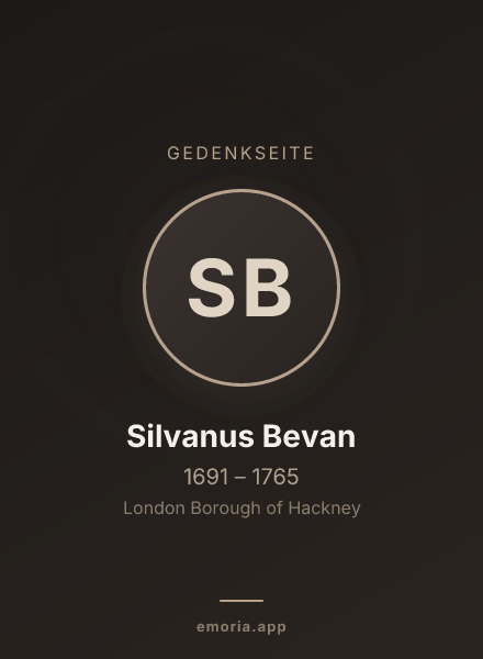 Gedenkportrait von Silvanus Bevan