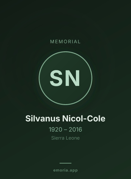 Memorial portrait of Silvanus Nicol-Cole