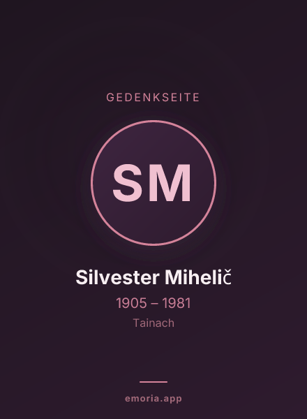 Gedenkportrait von Silvester Mihelič