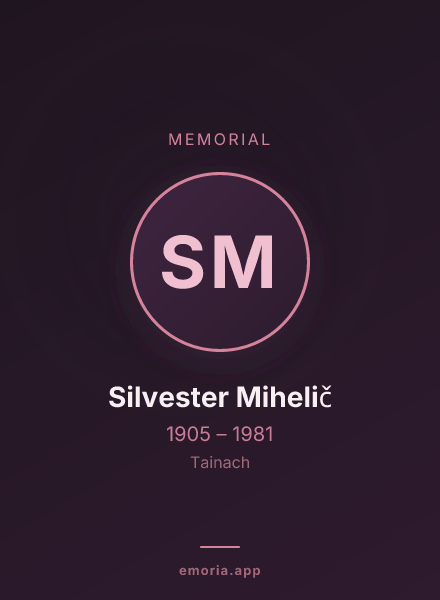 Memorial portrait of Silvester Mihelič