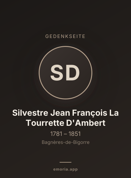 Gedenkportrait von Silvestre Jean François La Tourrette D'Ambert