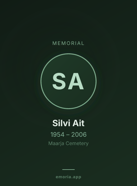Memorial portrait of Silvi Ait