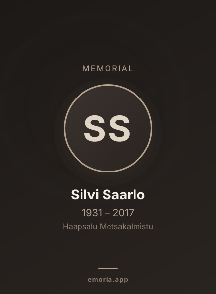 Memorial portrait of Silvi Saarlo