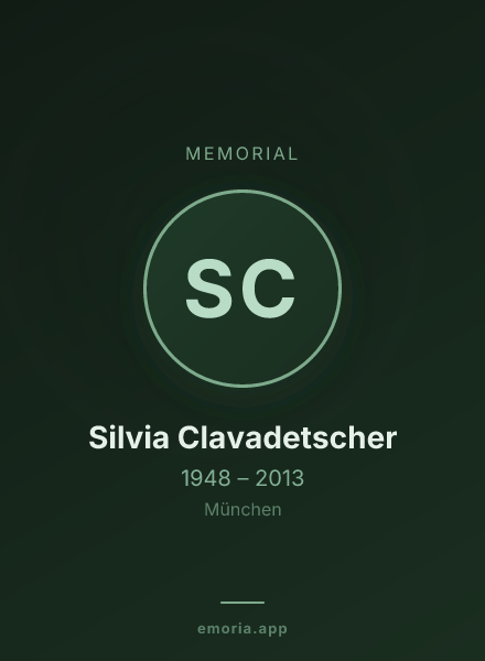 Memorial portrait of Silvia Clavadetscher