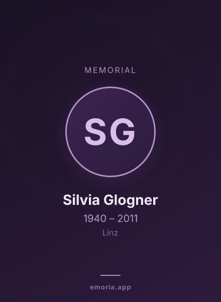 Memorial portrait of Silvia Glogner