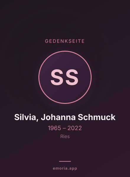 Gedenkportrait von Silvia, Johanna Schmuck