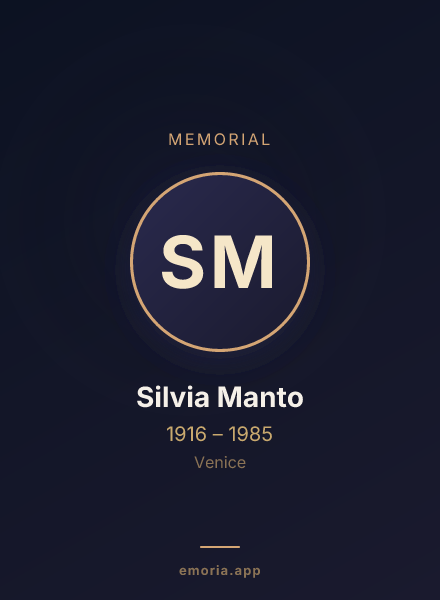 Memorial portrait of Silvia Manto